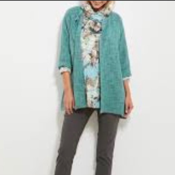 NWT Masai Green Draped Open Front Textured Knit Jacket size XL - Picture 1 of 7